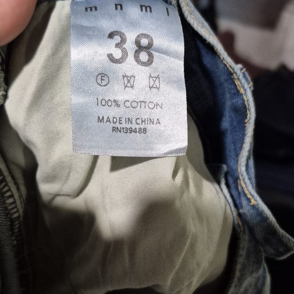 MNML Light Blue Jeans with Iconic Print - Picture 7 of 8